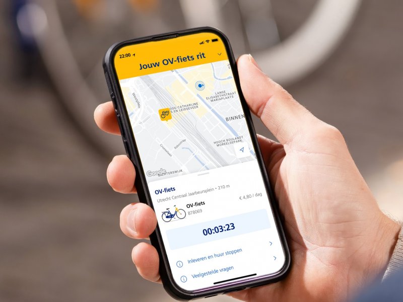 Nieuwe functie in NS-app geeft OV-fietsgebruikers meer controle over hun rit